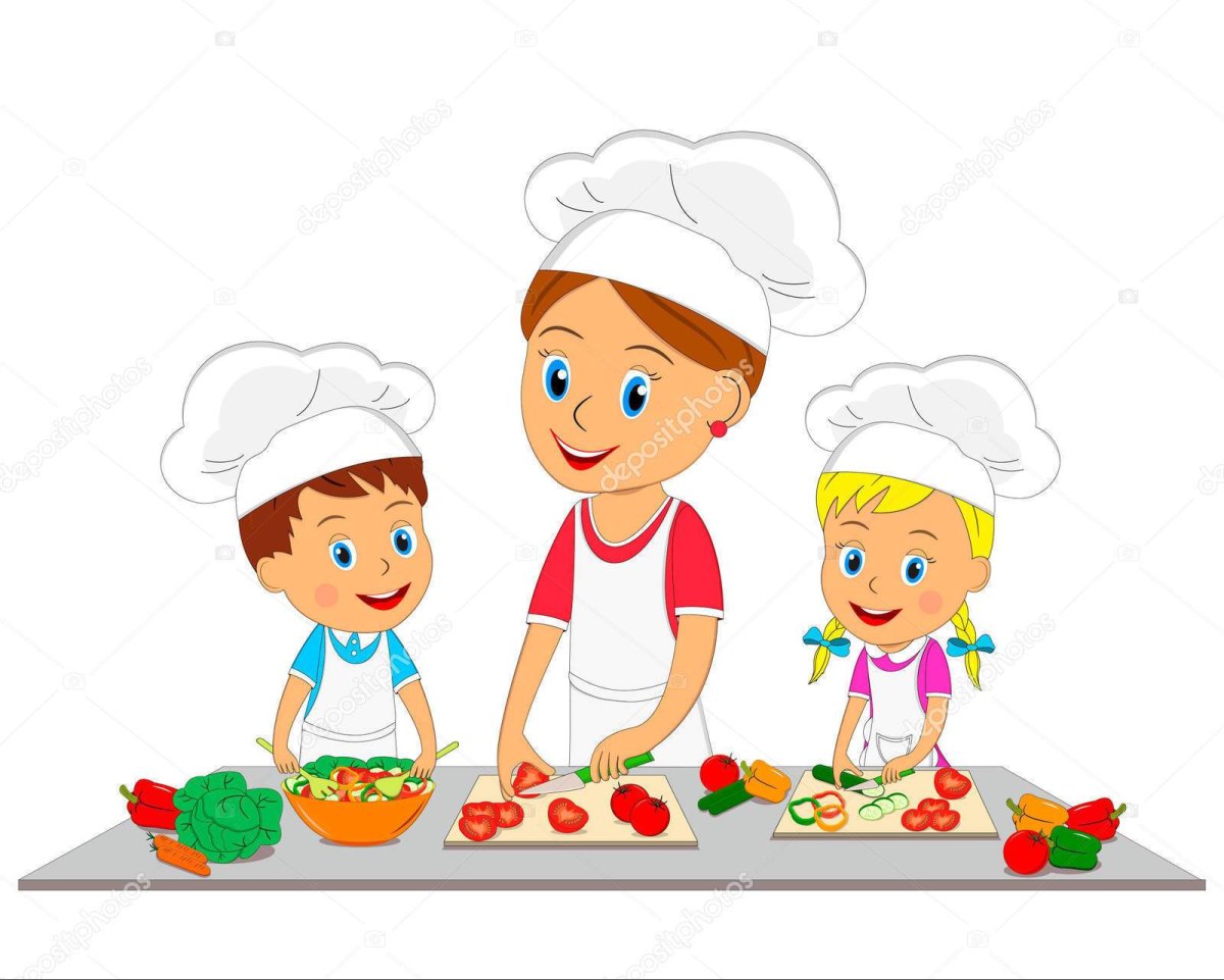 Мальчик и девочка поварята