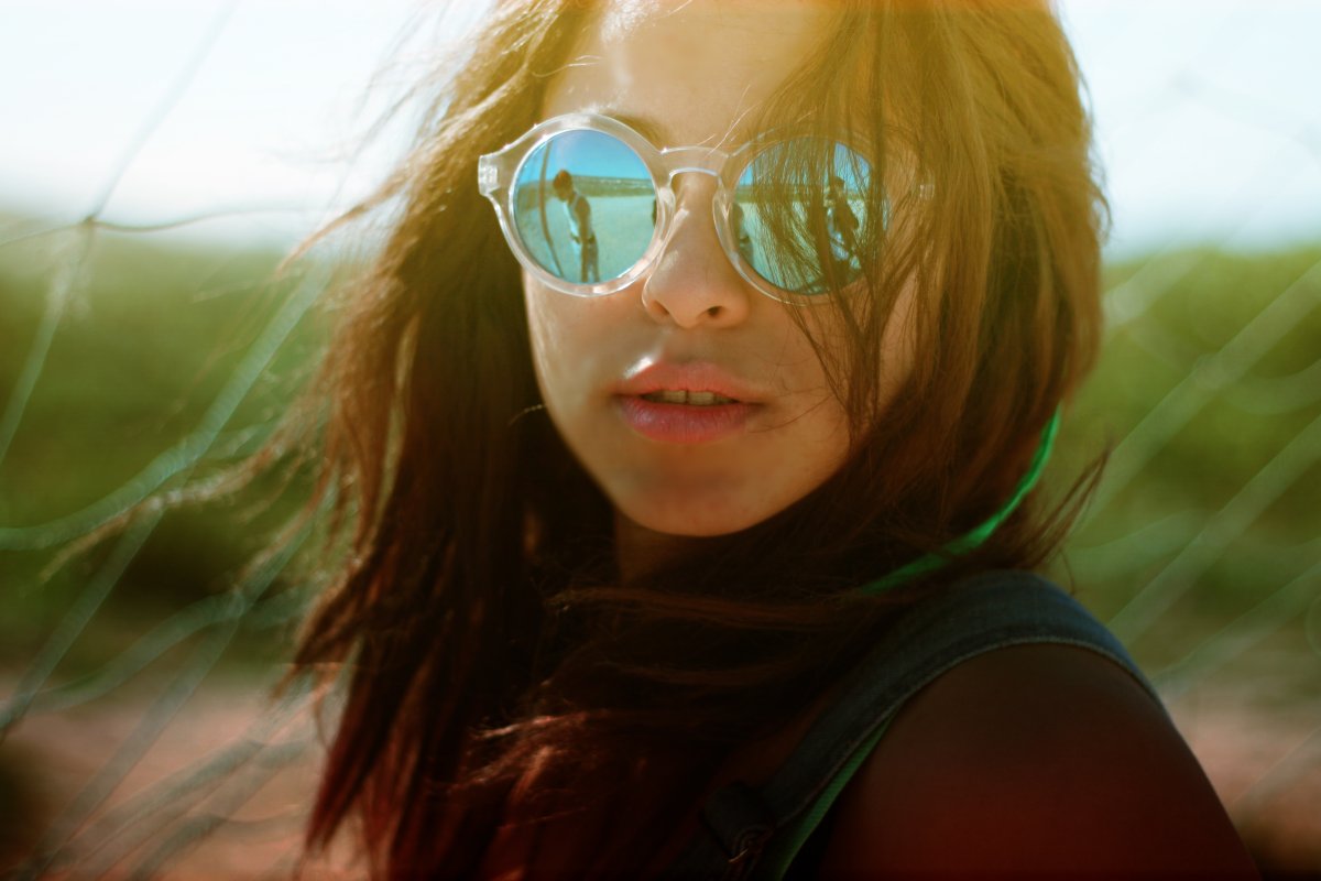 Очки на пляже