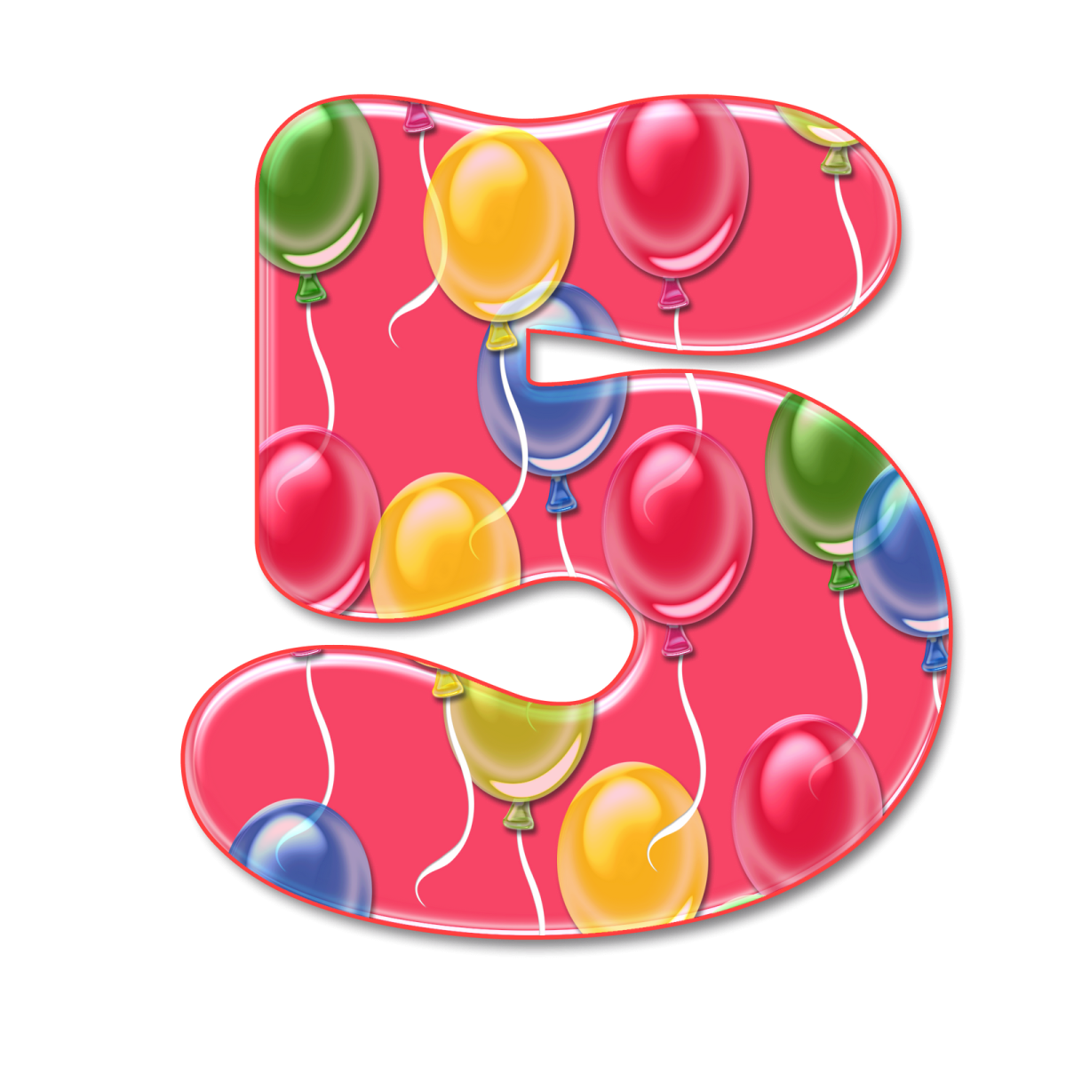 Красивые детские цифры 5