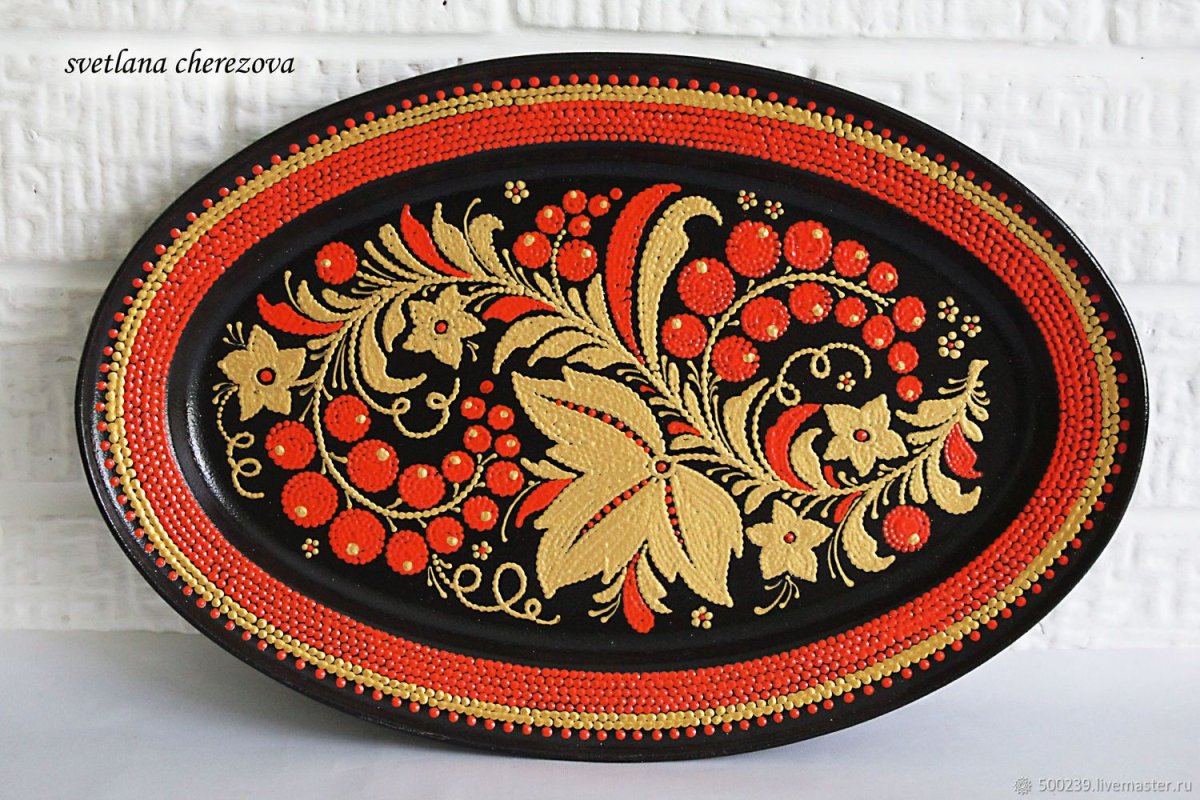 Кухонная утварь в стиле хохломы