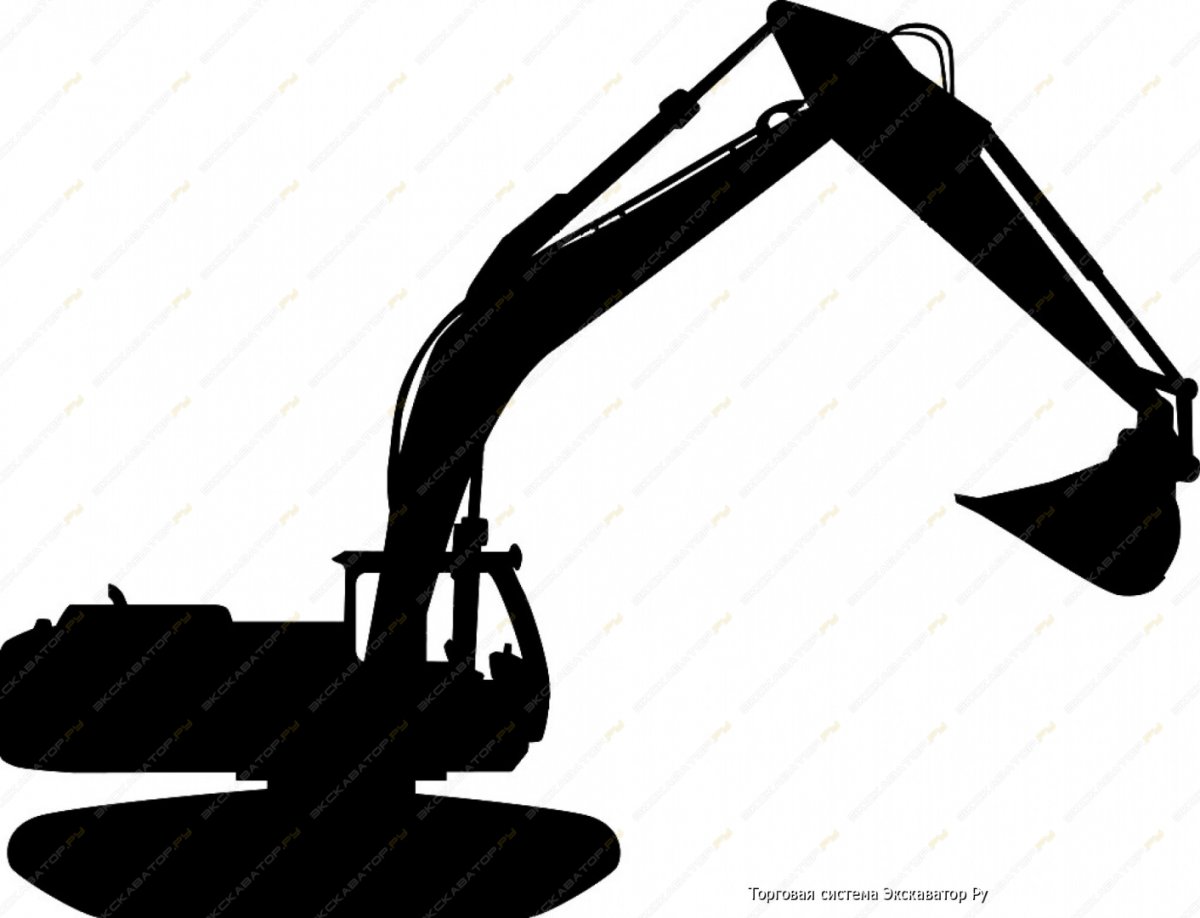 Экскаватор с поднятым ковшом