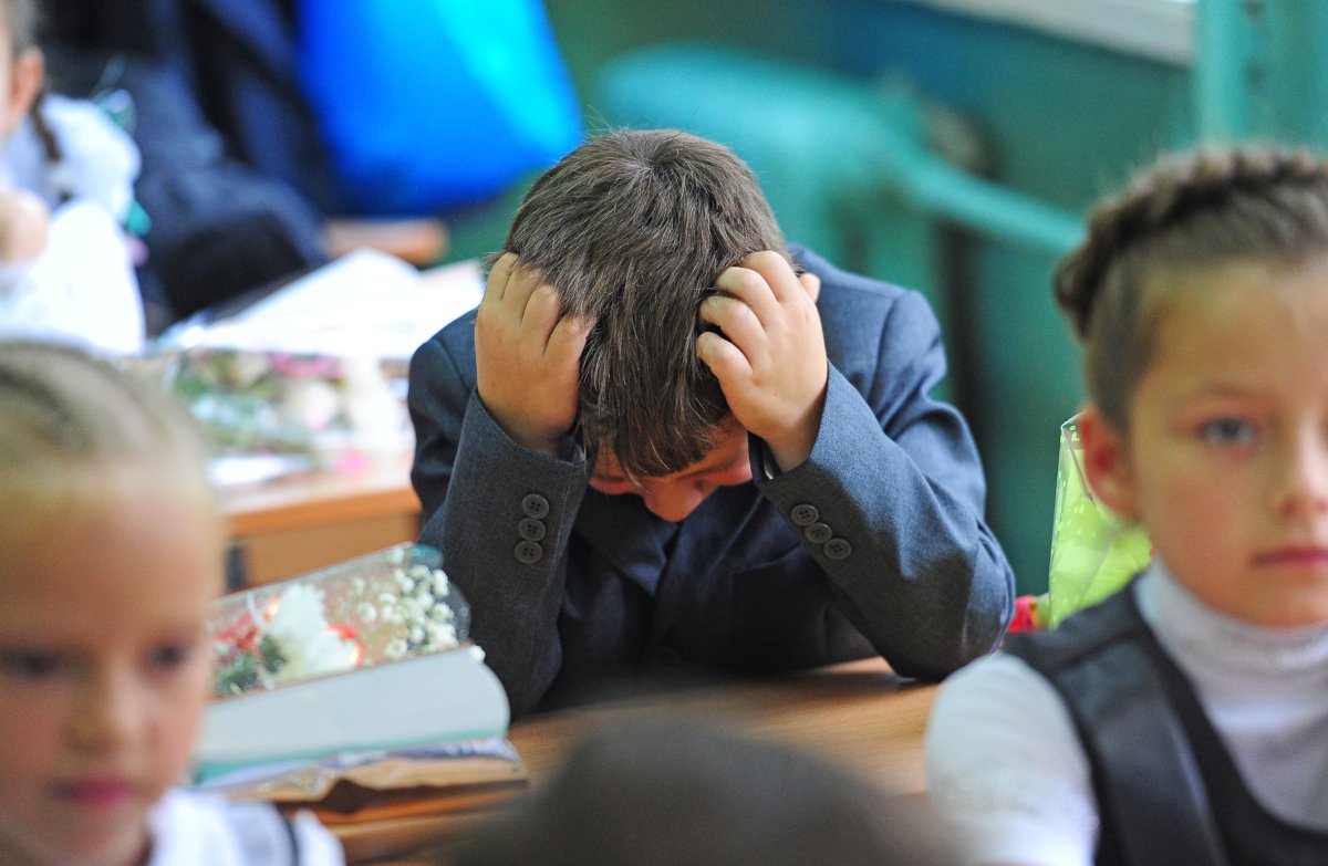 Первоклассник и учитель