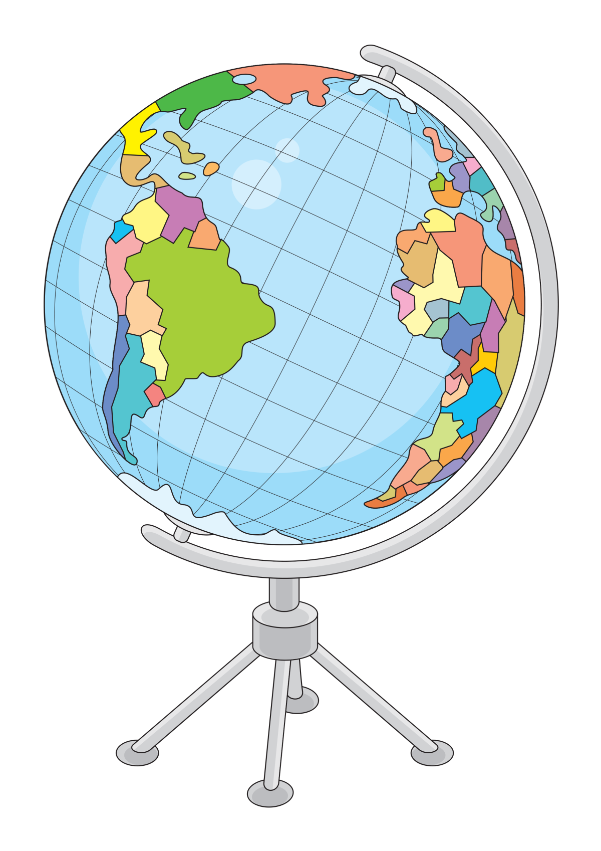 В руке Глобус рисование