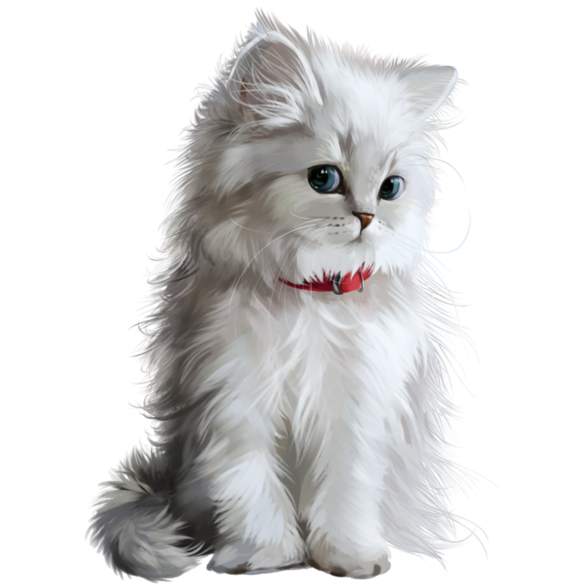 Кот на белом фоне рисунок