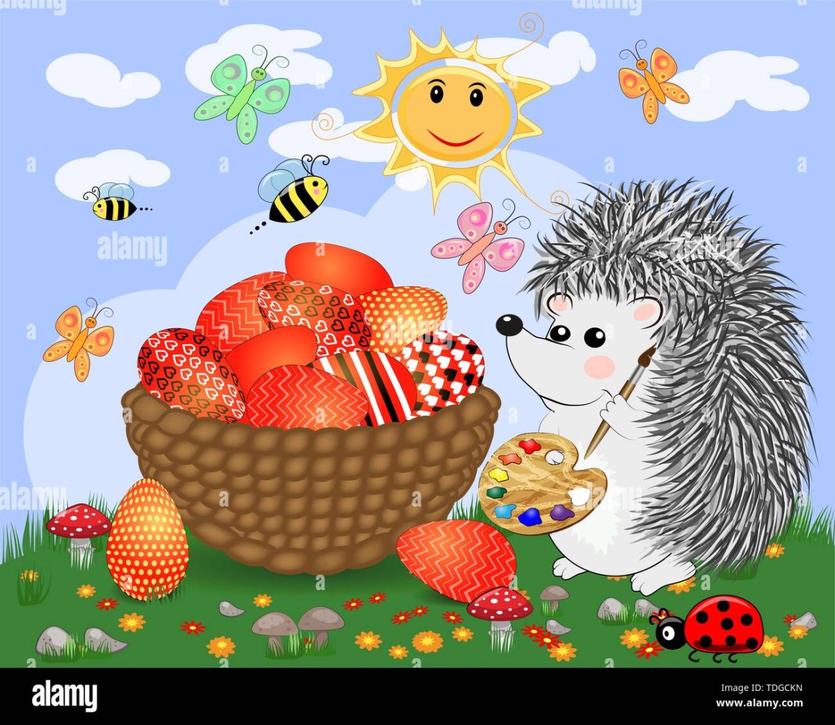 Милый Ежик с яблоком