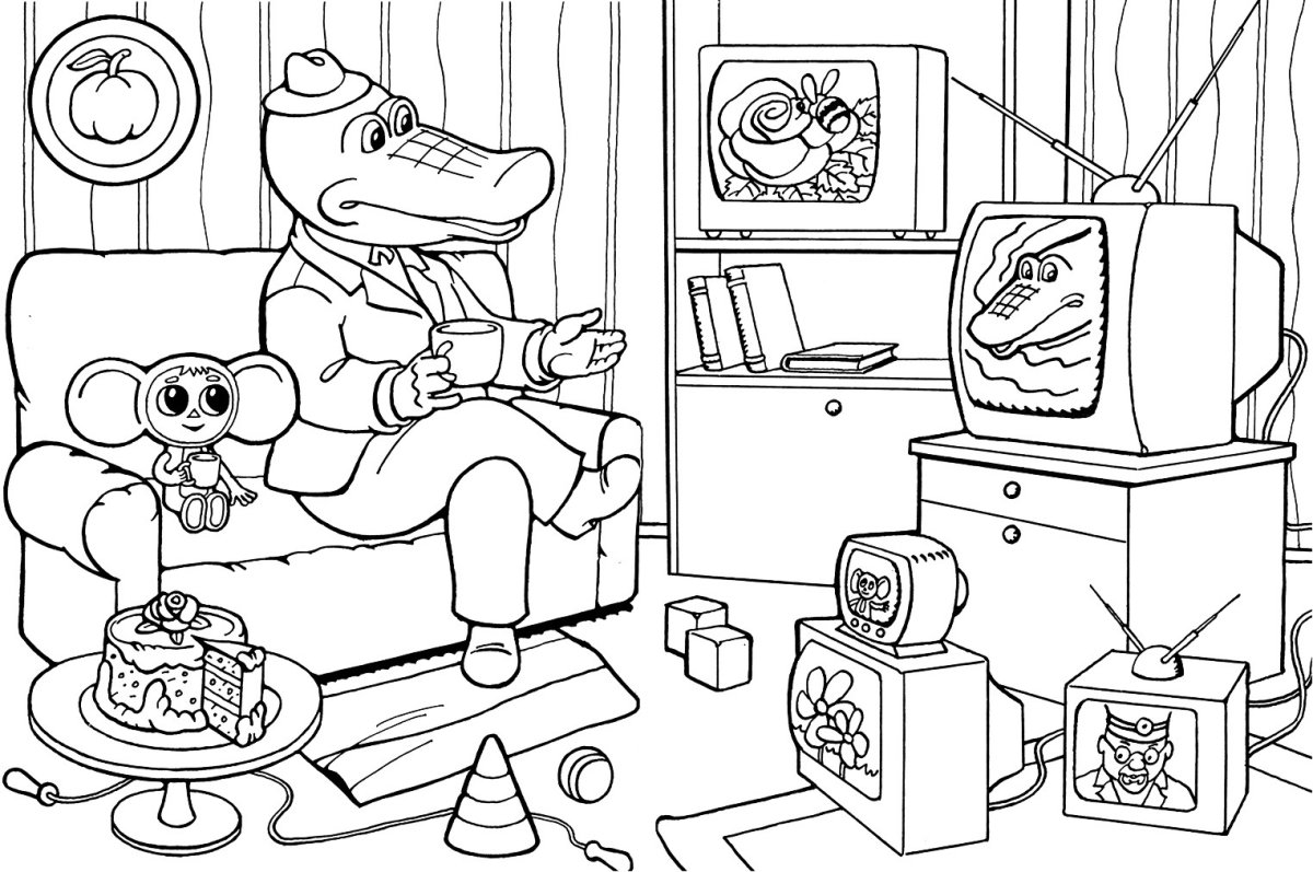 Раскраска Союзмультфильм Чебурашка