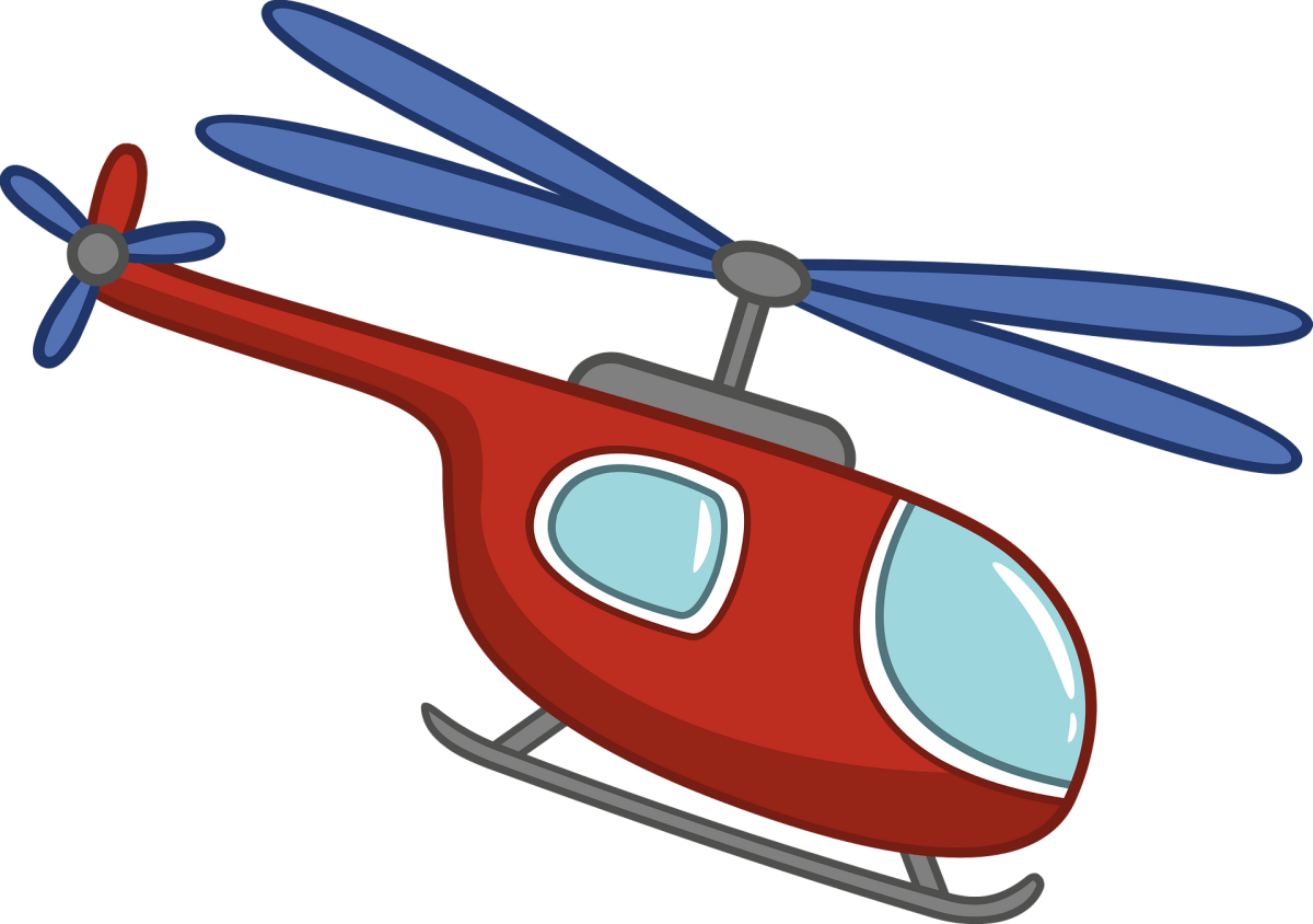 Мультяшный красный вертолет