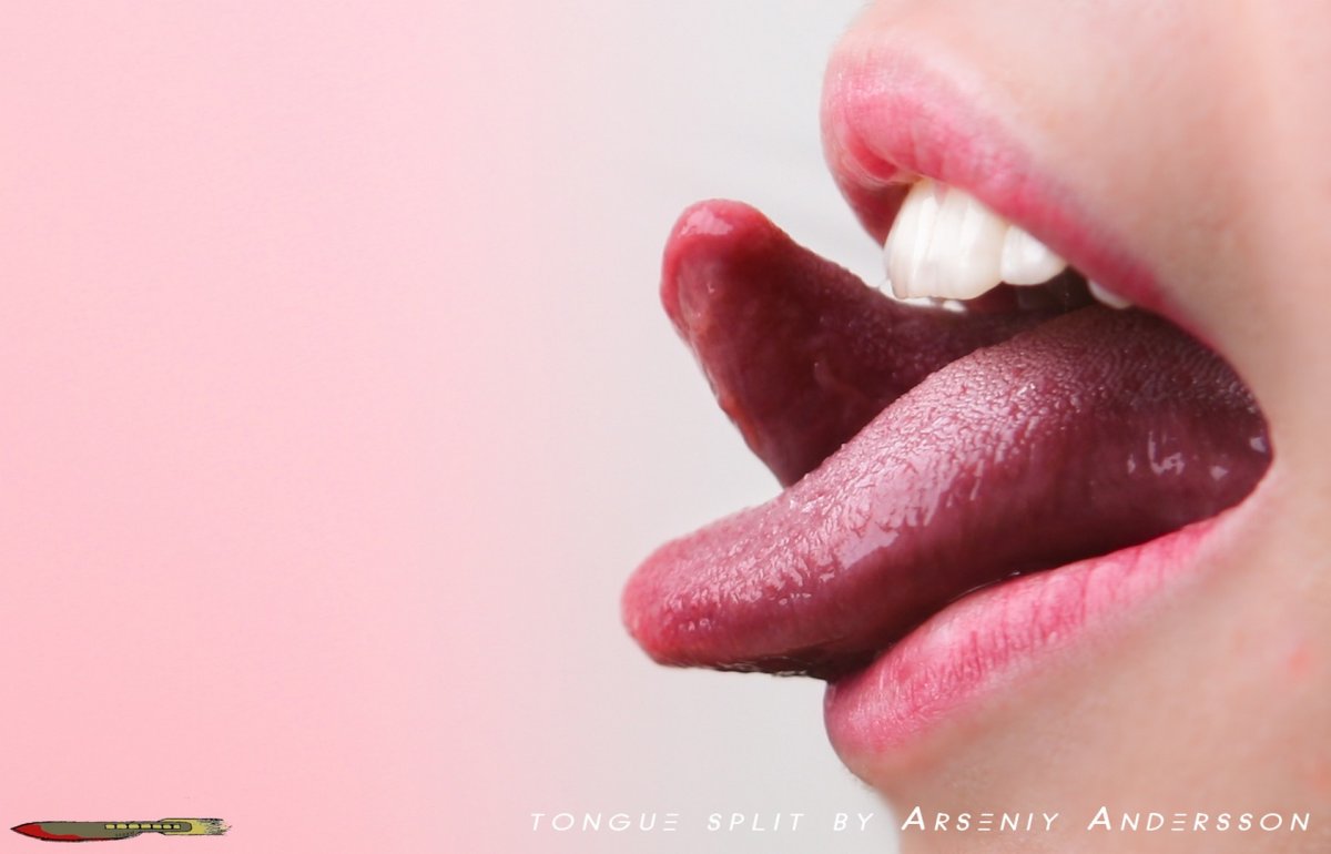 Открытый рот язык профиль