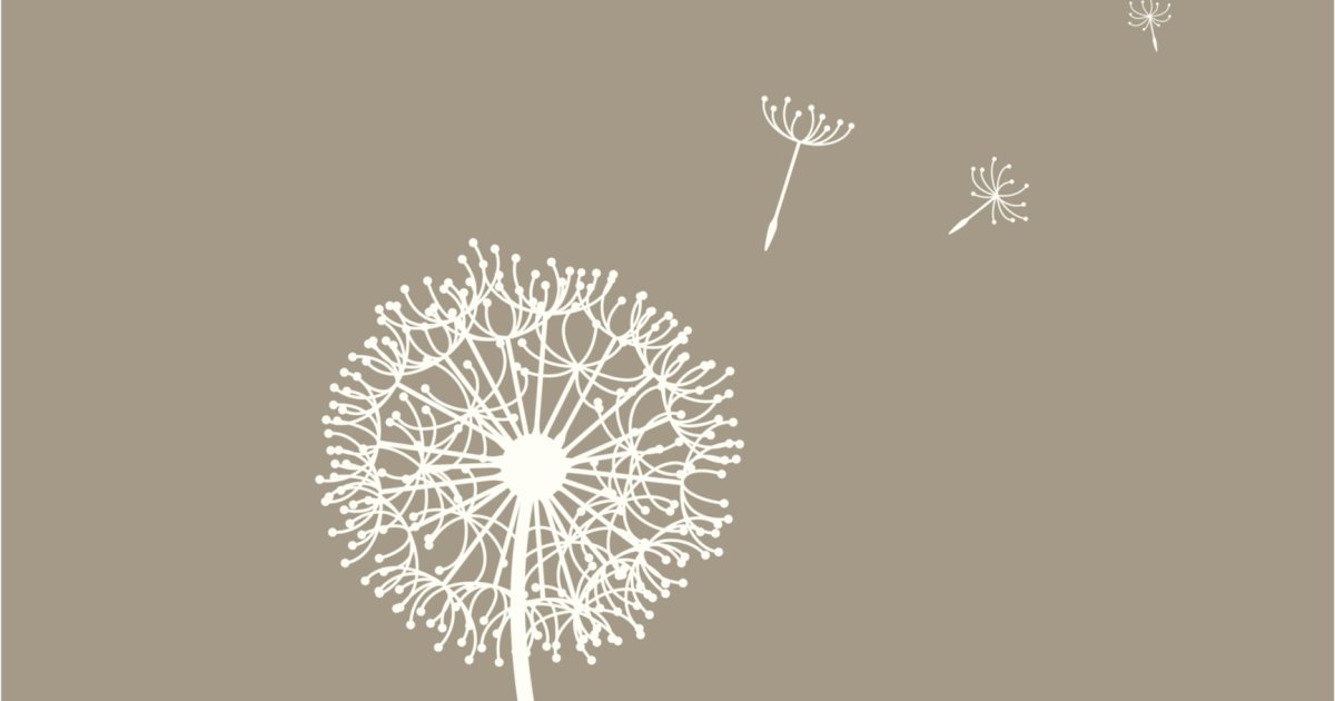 Белый одуванчик принт