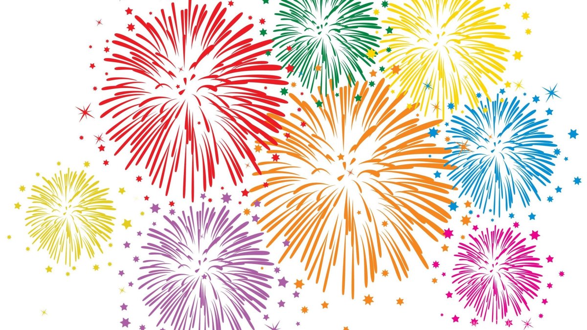 Салют на белом фоне картинка