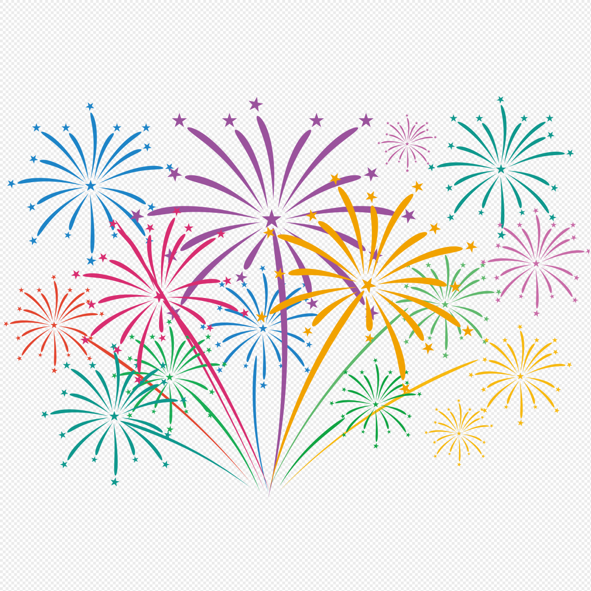 Салют на белом фоне