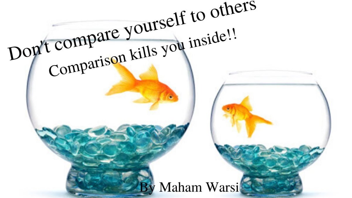 Рисованная красная рыбка в аквариуме