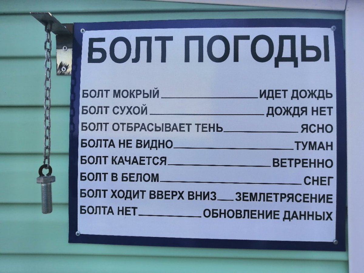 Табличка болт погоды