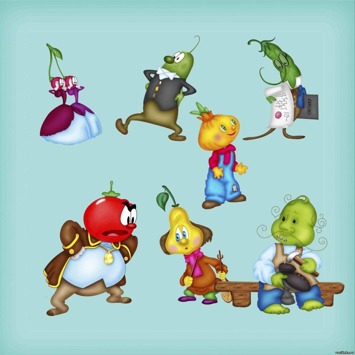 Герои мультика Чиполлино