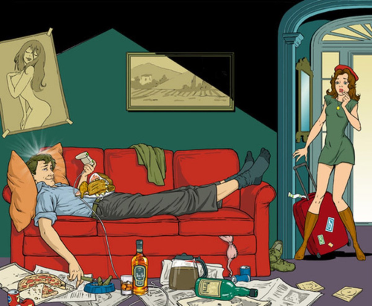 Мужчина на диване карикатура