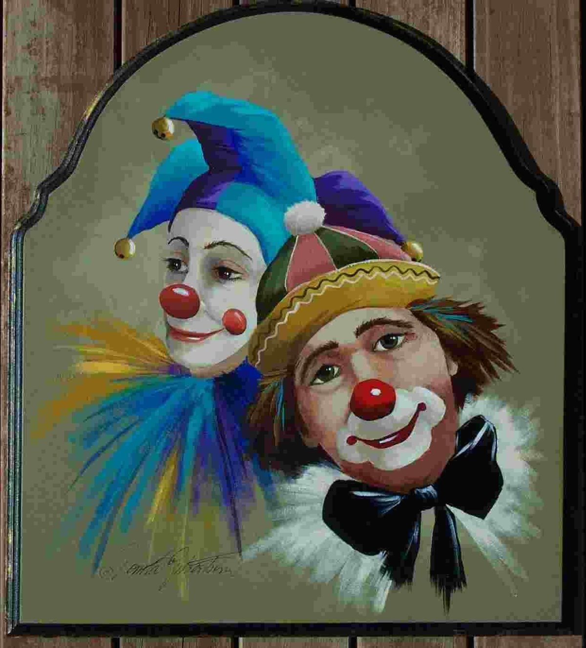 Клоун рисунок акварелью