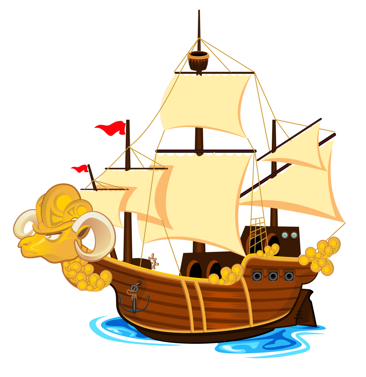 Пиратский корабль мультяшный