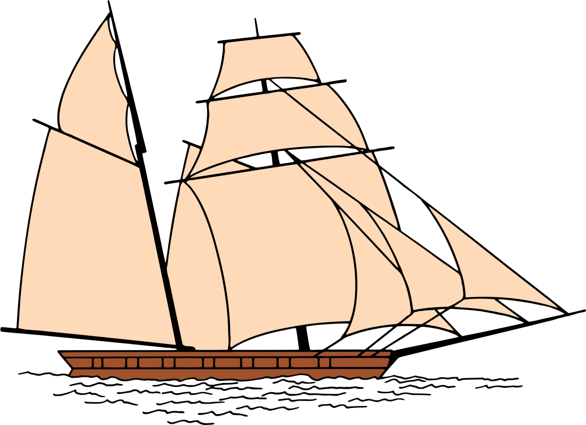 Рисунок кораблика с парусами