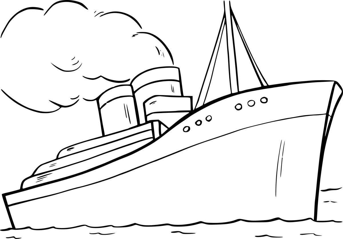 Раскраска. Кораблик