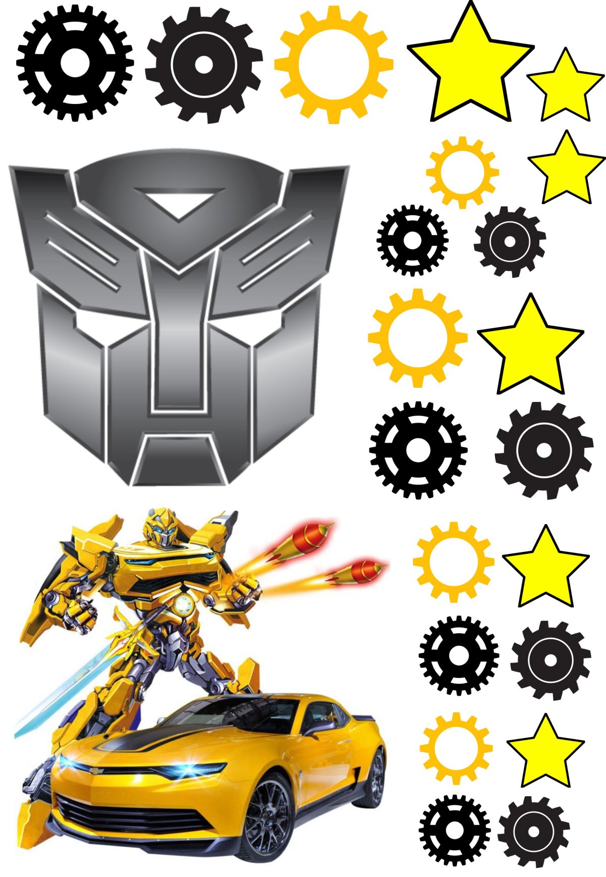 Бамблби трансформер для вафельной печати