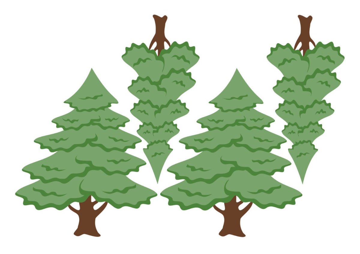 Елочки разной высоты