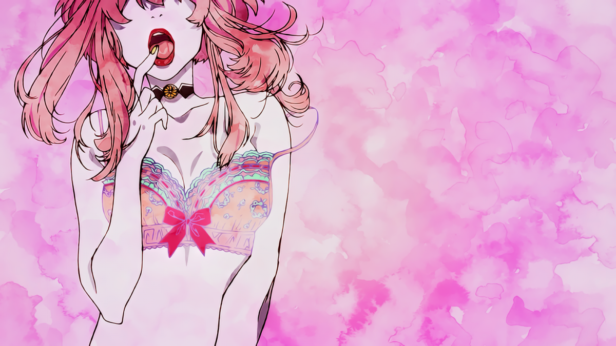 Розовый фон аниме