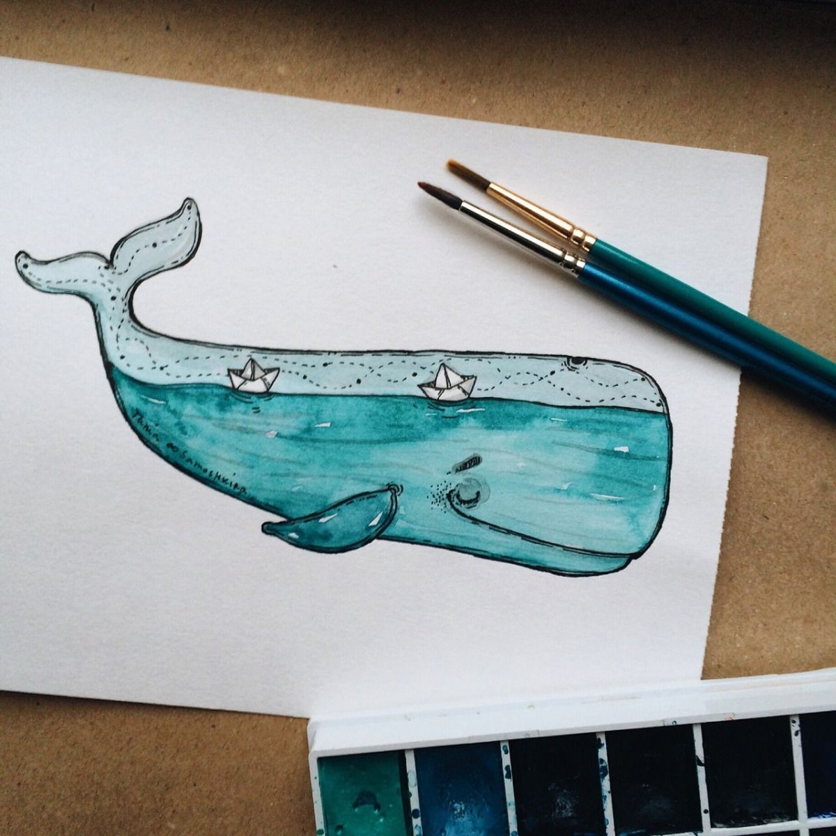 Кит рисунок