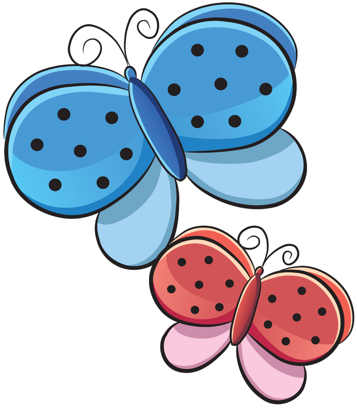 Бабочки на белом фоне