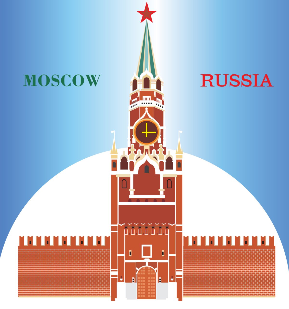 Спасская башня Москва вектор