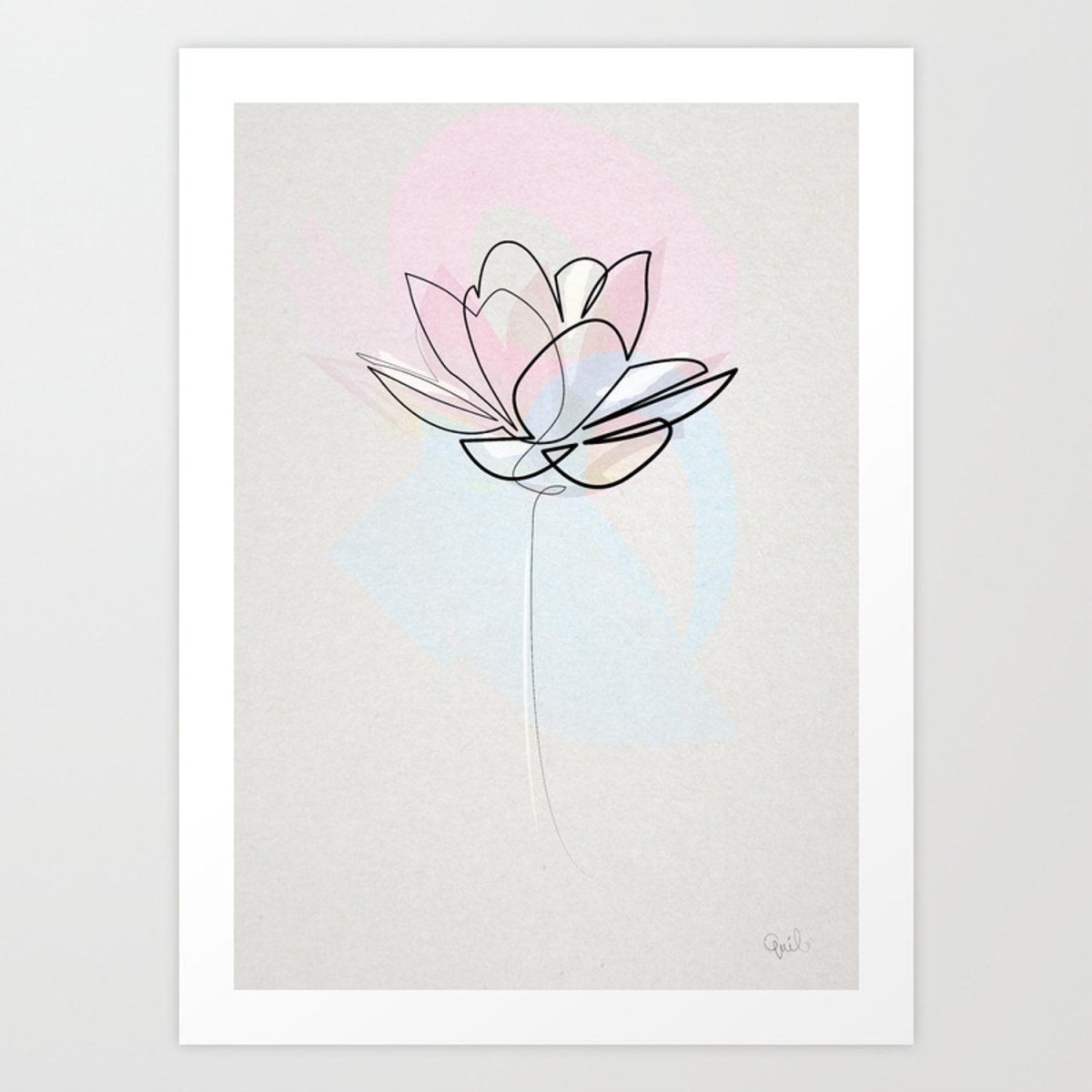 Тату цветок одной линией