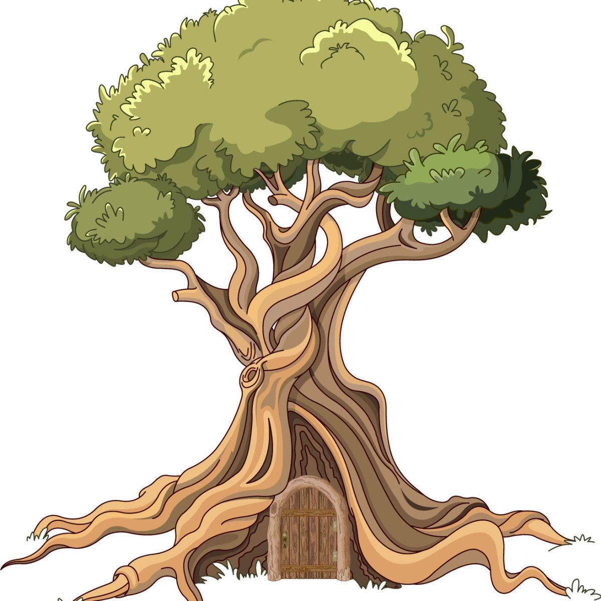 Деревья зеленые из мультика