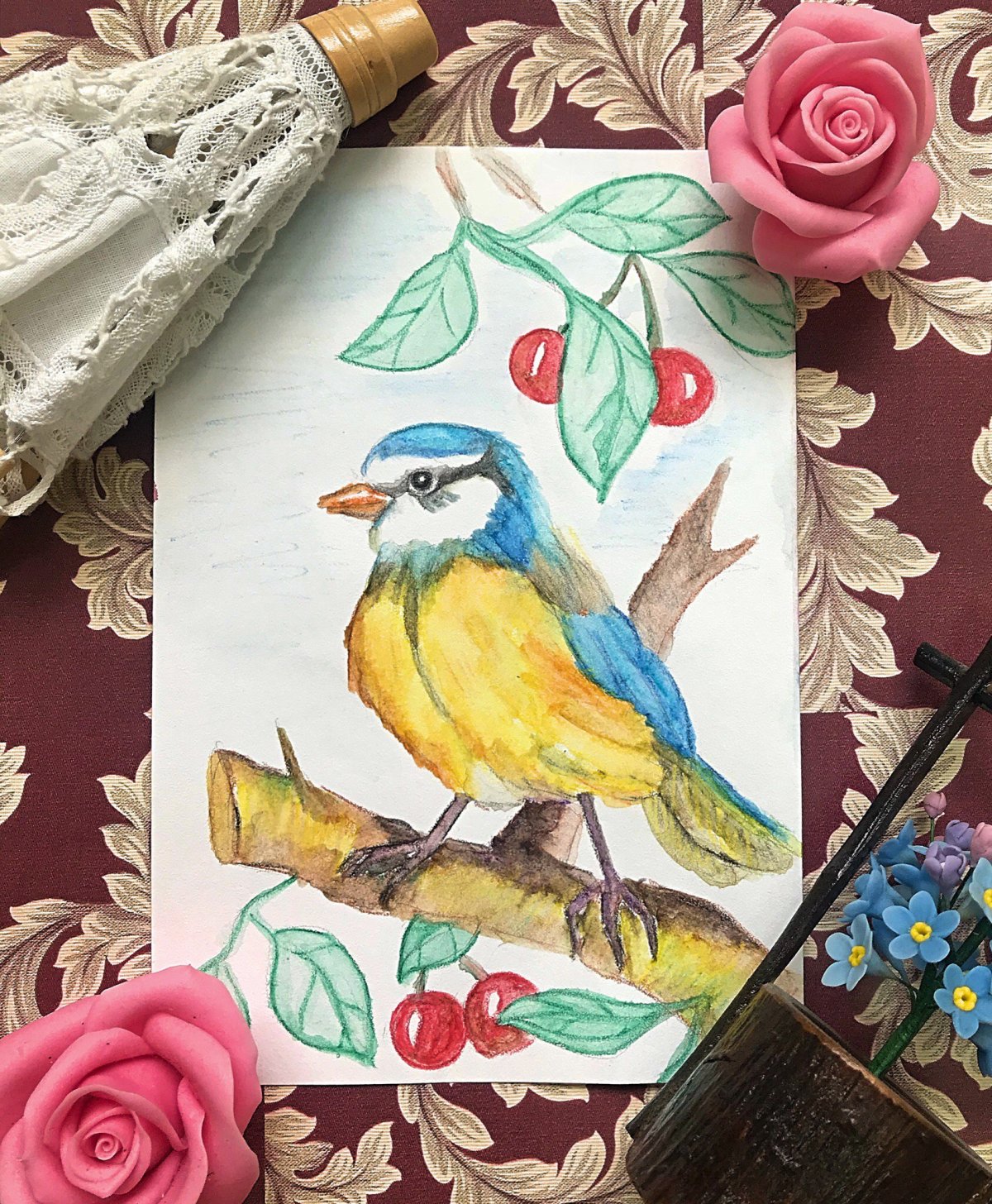 Птица рисунок