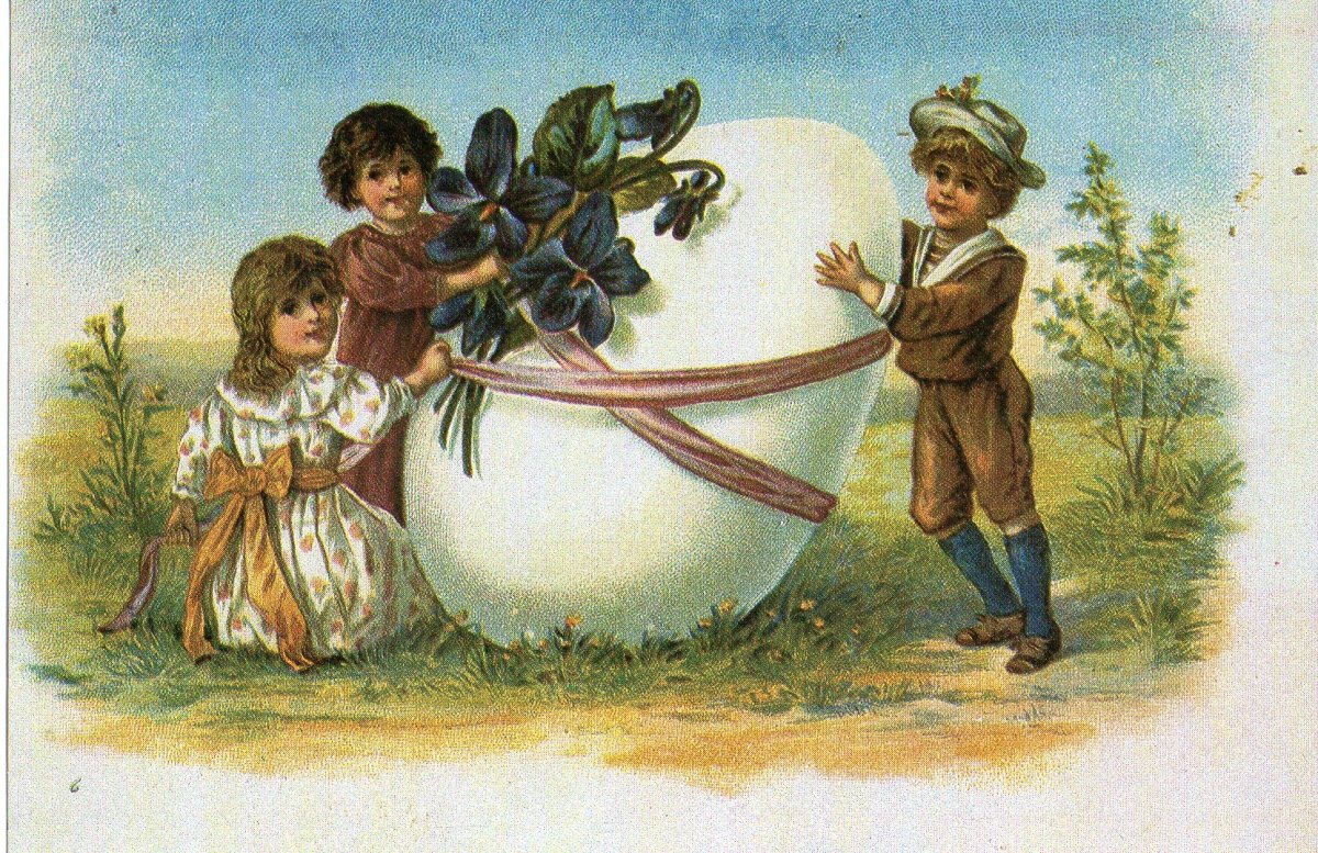 Пасхальные открытки прошлого века