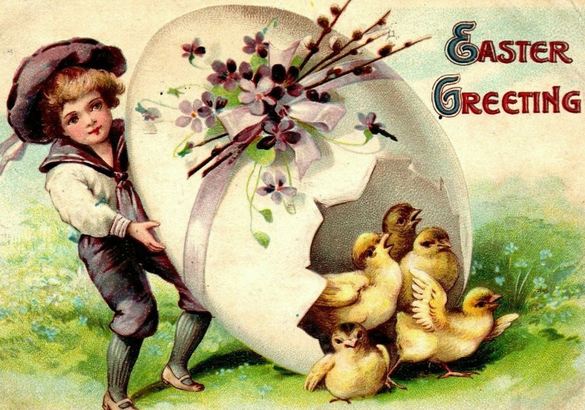 Пасхальные открытки ретро