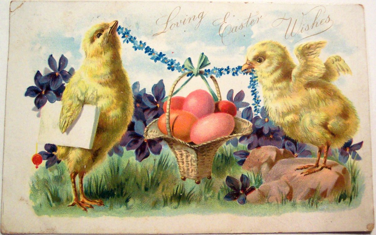 Поздравить с Пасхой цыпленок