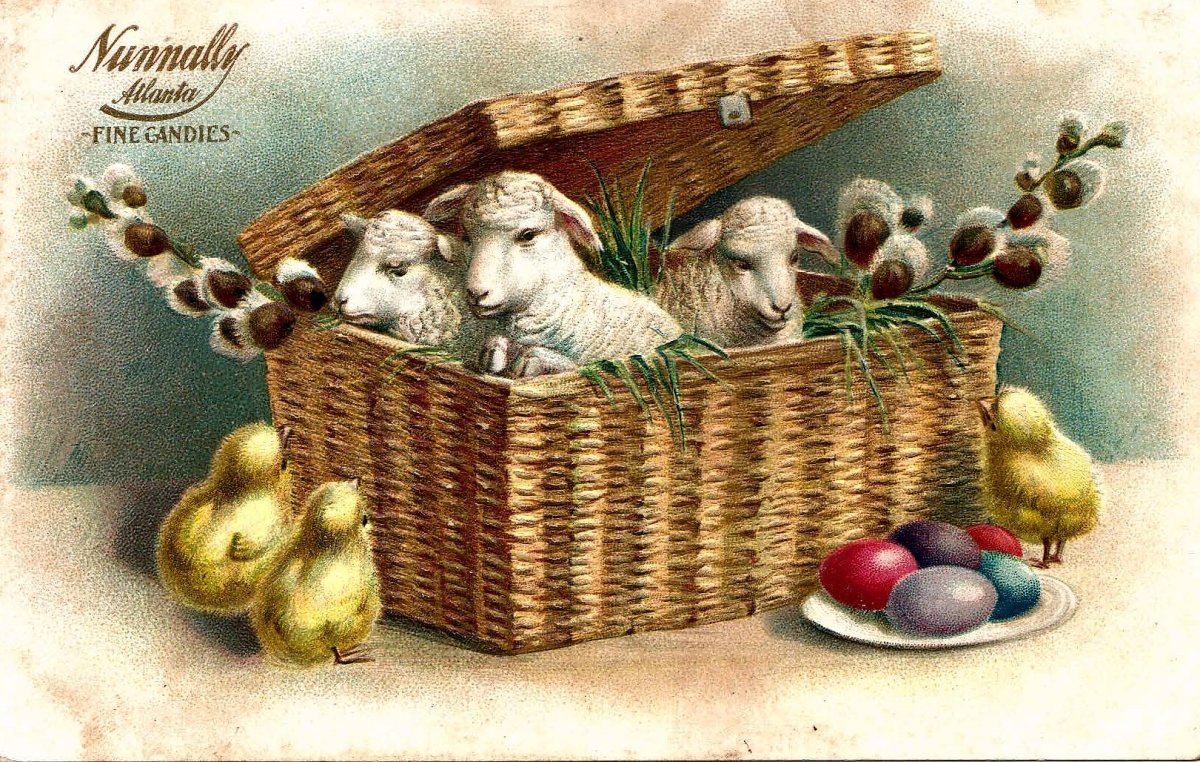 Пасхальный ягненок открытка