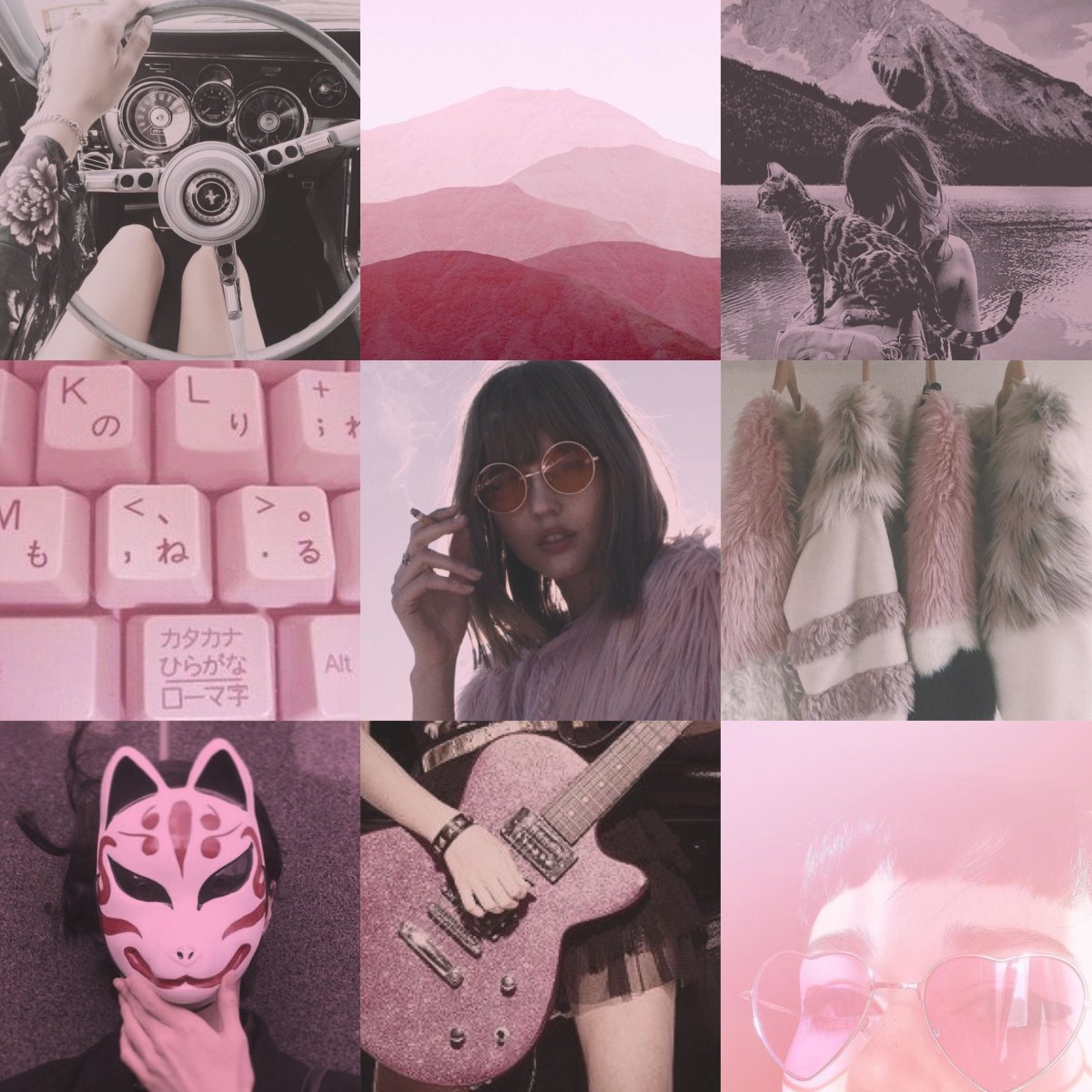 Розовые сохры коллажи