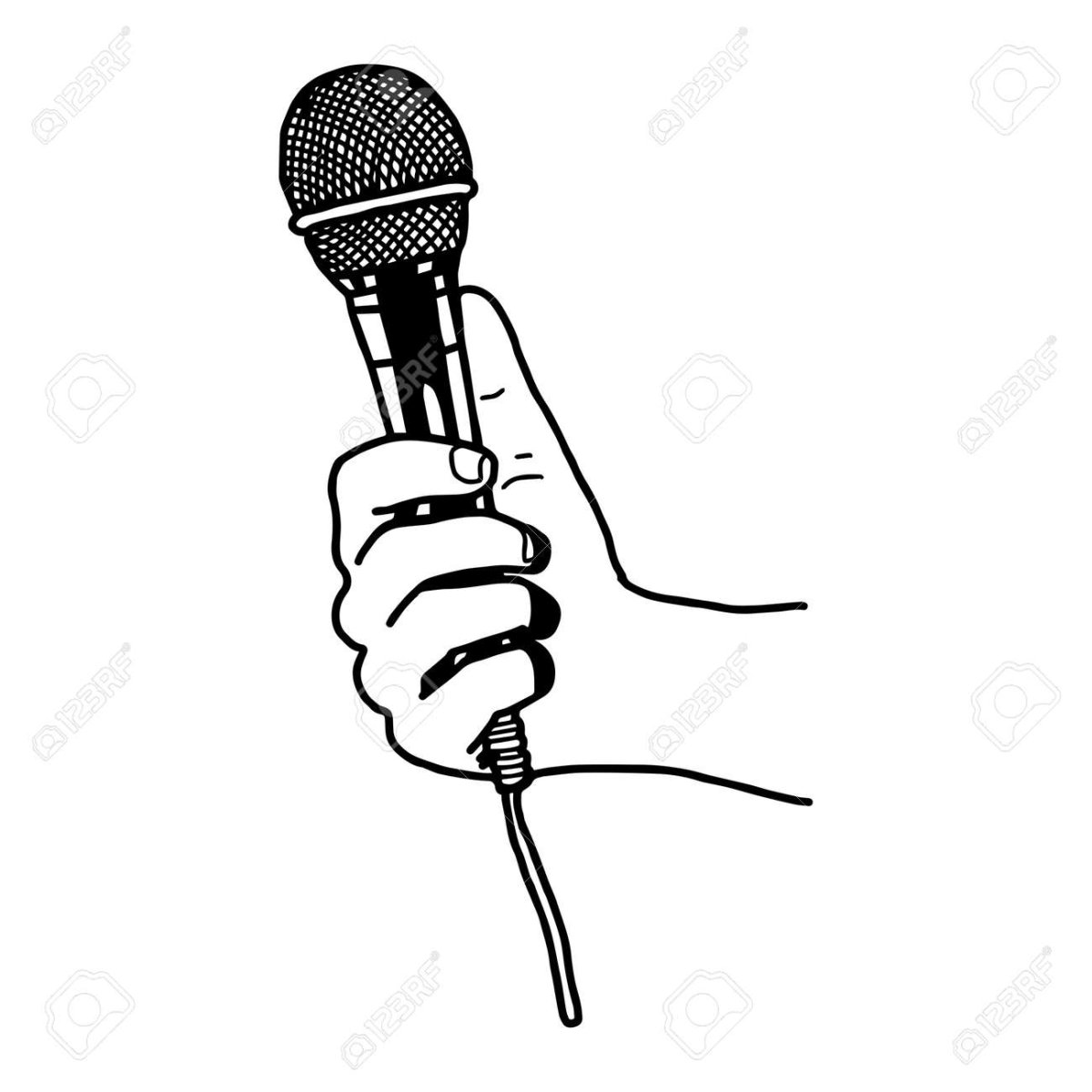Микрофон в руке скетч