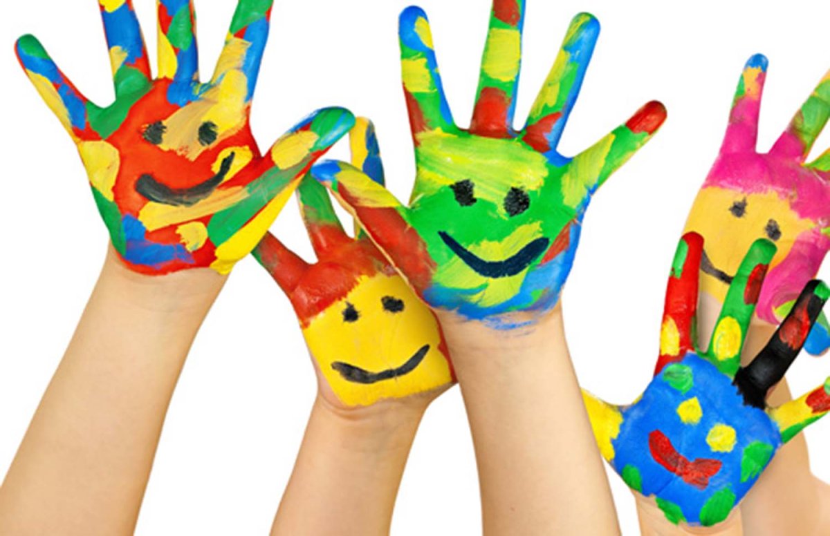 Разноцветные ладошки печать