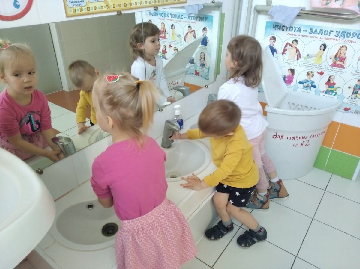 Мытье детей в детском саду