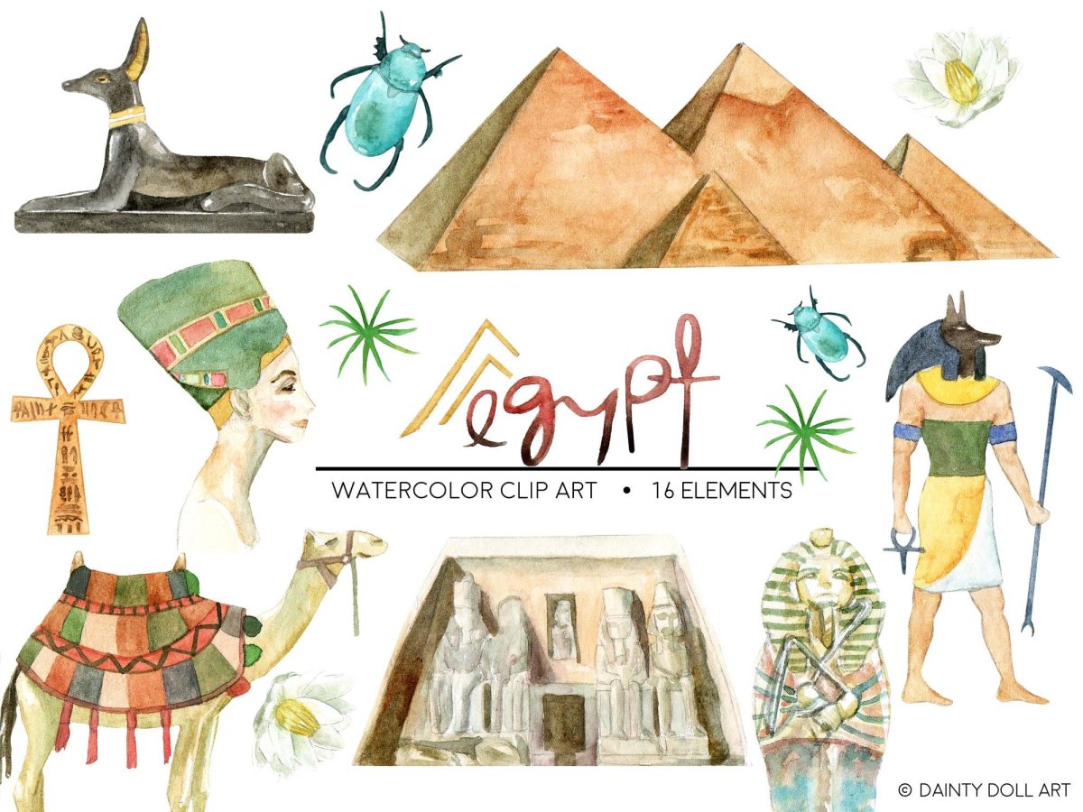 Египет иллюстрации акварель