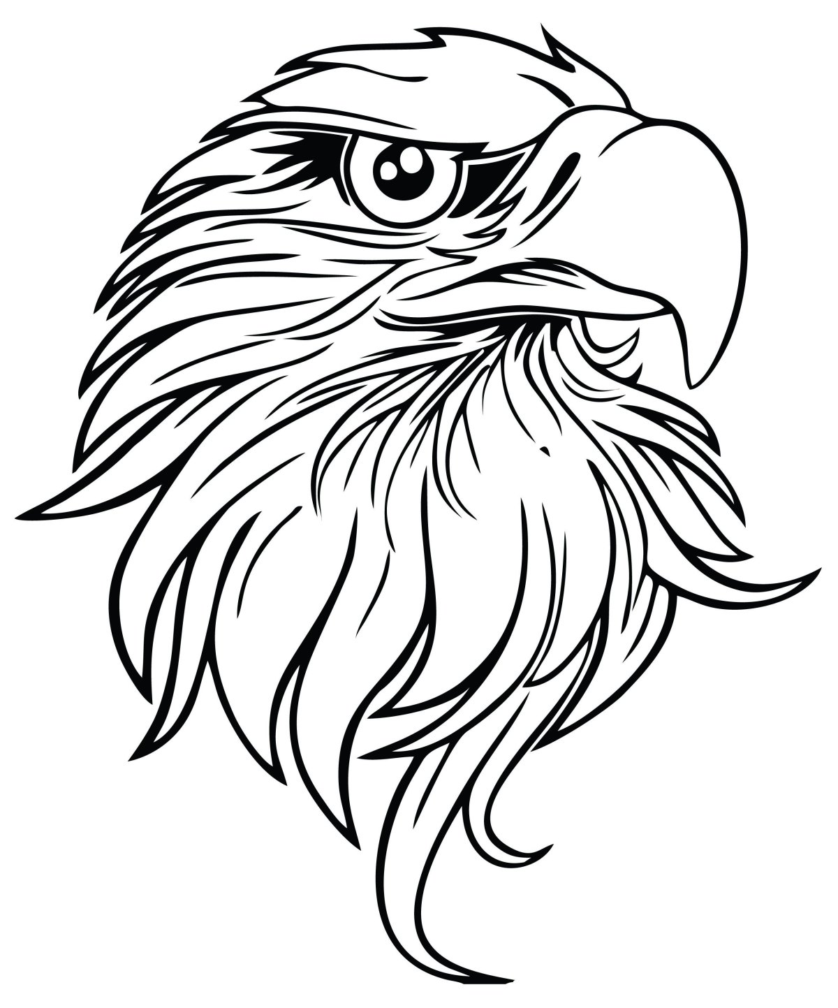 Эскиз голова орла сбоку