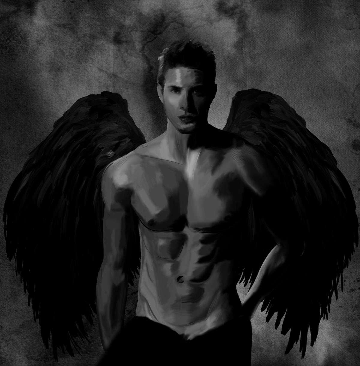 Черный ангел на скале