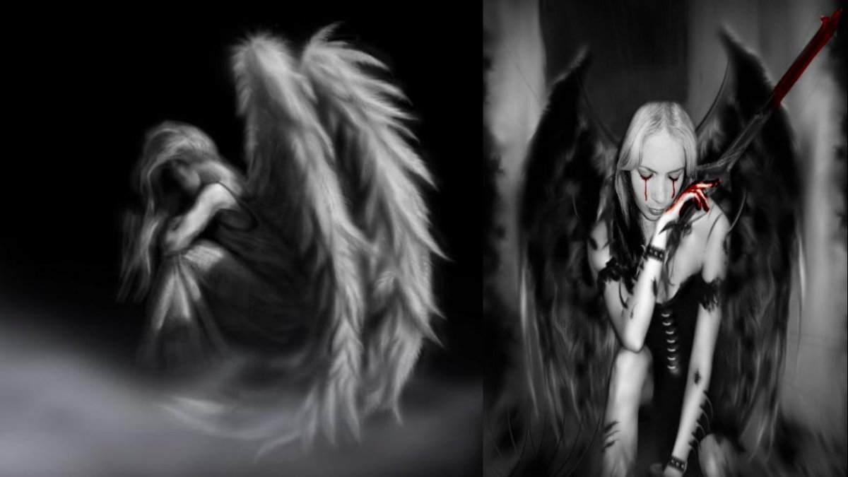 Тень ангела девушки