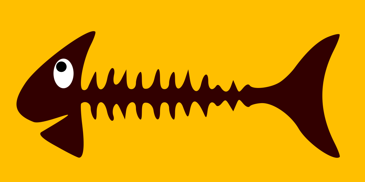 Схематичный скелет рыбы