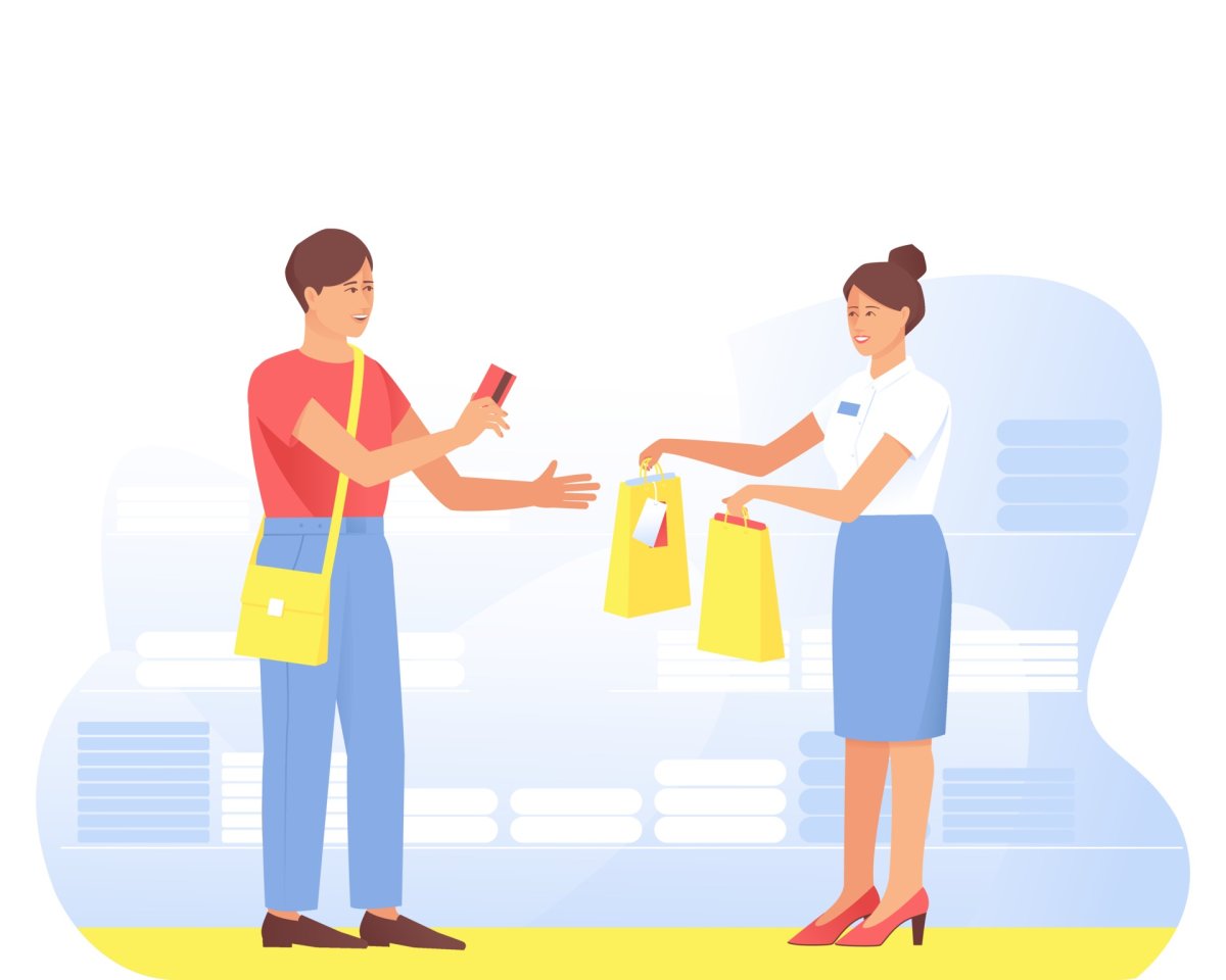 Продавец и покупатель рисунок