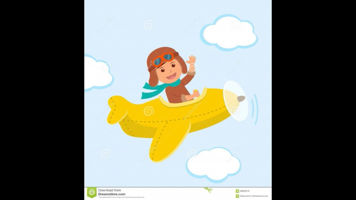 Мальчик летит на самолете