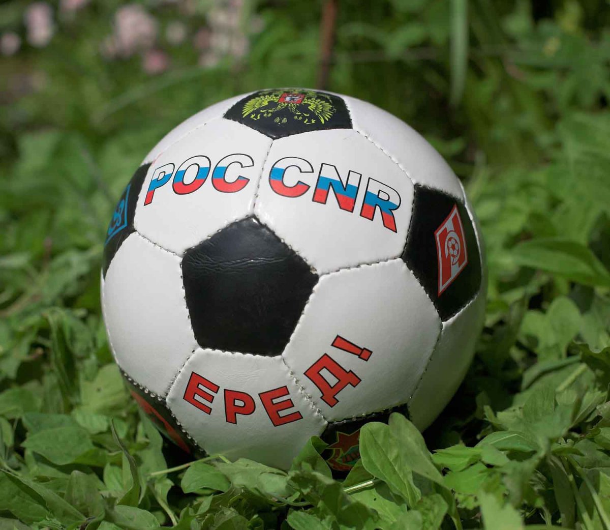 Веселый футбольный мяч