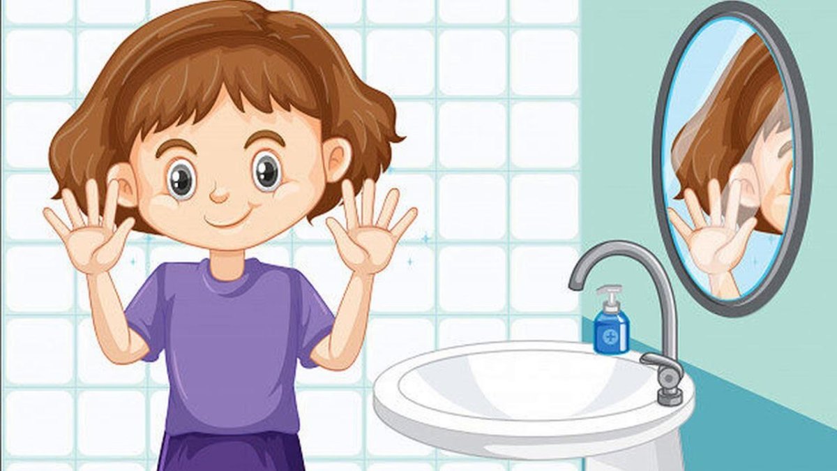 Картинка девочка моет руки