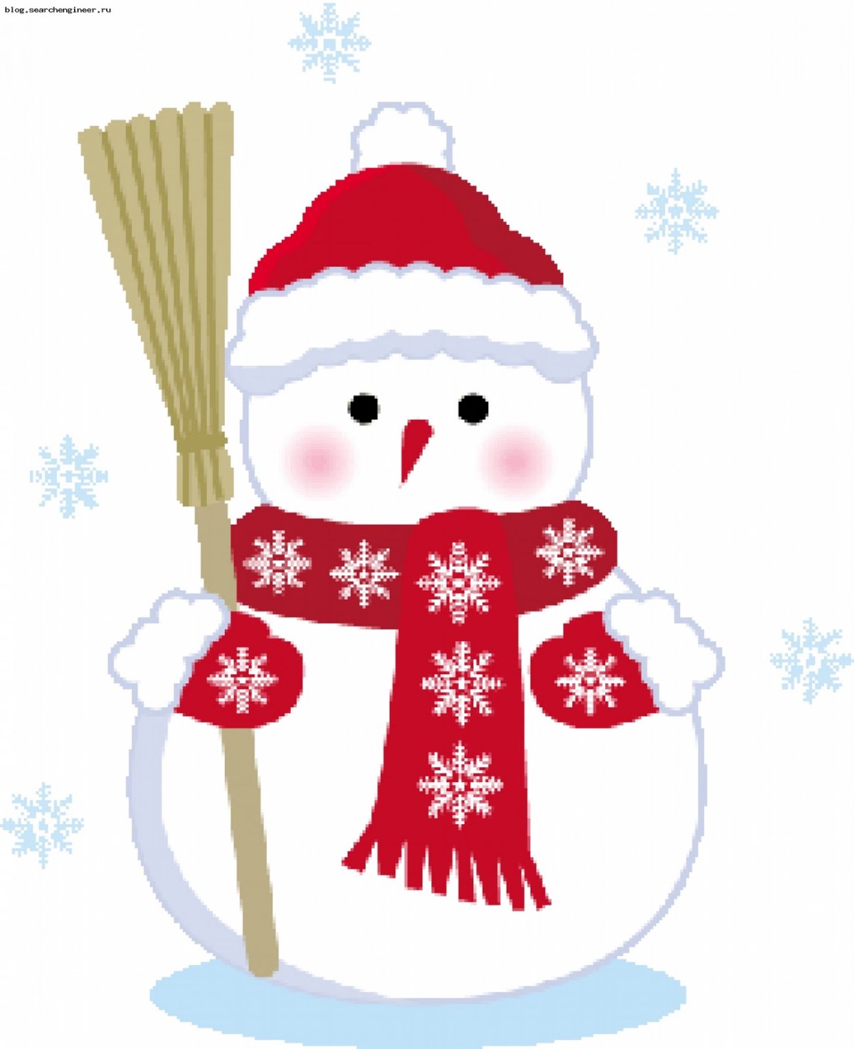 Новогодний Снеговик рисунок шаблон